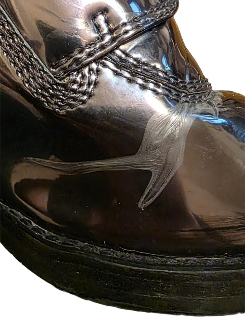 Stuart Weitzman x Gigi Hadid "Gigi Boot" Iron Specchio Metallic Size 8 - Picture 13 of 13